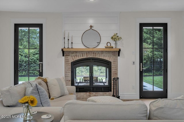 2110 Edgewood Pl, Spring Lake, NJ 07762 - living room featuring a glass covered fireplace