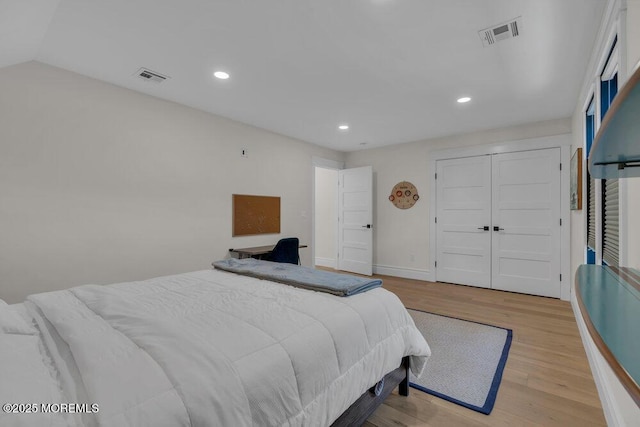 2110 Edgewood Pl, Spring Lake, NJ 07762 - bedroom with light wood finished floors, recessed lighting, a closet, and baseboards
