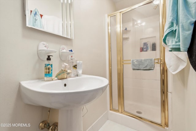 340 E Lacey Rd Unit 40, Forked River, NJ 08731 - full bathroom featuring a shower stall and baseboards