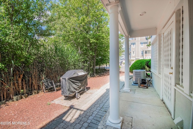 340 E Lacey Rd Unit 40, Forked River, NJ 08731 - view of patio with central AC and grilling area