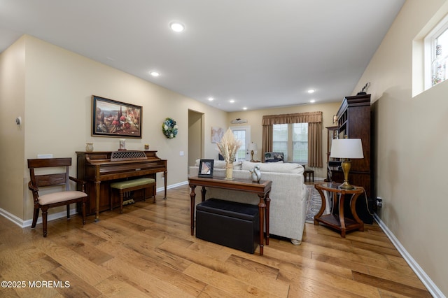 39 Addlestone Ln, Manchester, NJ 08759 - living room featuring light wood-style flooring, baseboards, and recessed lighting