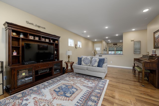 39 Addlestone Ln, Manchester, NJ 08759 - living area featuring light wood finished floors, baseboards, and recessed lighting
