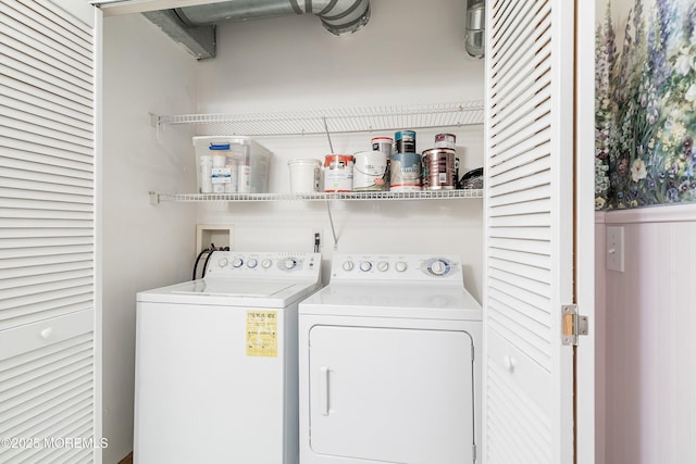 146 Inskip Ave, Ocean Grove, NJ 07756 - laundry area featuring separate washer and dryer and a wainscoted wall