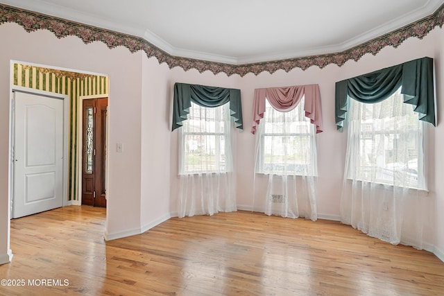 146 Inskip Ave, Ocean Grove, NJ 07756 - empty room with light wood-style flooring, crown molding, and baseboards