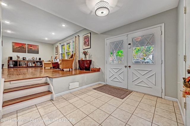 66 Cold Indian Springs Rd, Ocean Twp, NJ 07712 - foyer featuring light tile patterned flooring, recessed lighting, and baseboards