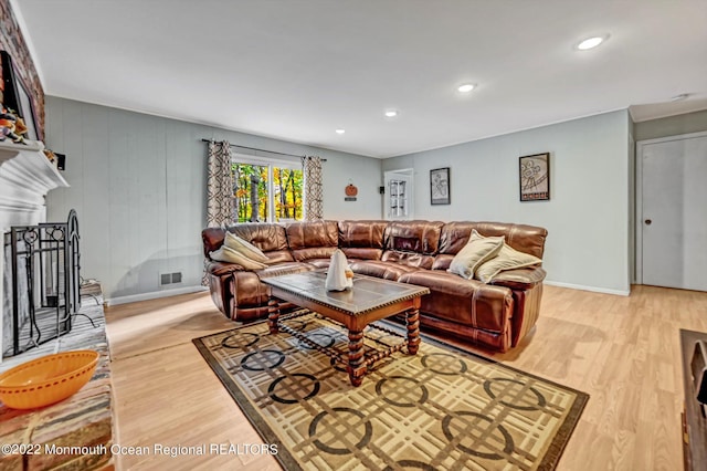 66 Cold Indian Springs Rd, Ocean Twp, NJ 07712 - living area with light wood-style floors, recessed lighting, and baseboards