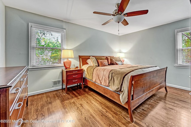66 Cold Indian Springs Rd, Ocean Twp, NJ 07712 - bedroom featuring wood finished floors, baseboards, and a ceiling fan