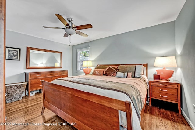 66 Cold Indian Springs Rd, Ocean Twp, NJ 07712 - bedroom with wood finished floors and a ceiling fan