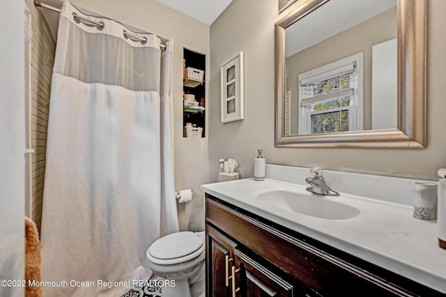 66 Cold Indian Springs Rd, Ocean Twp, NJ 07712 - full bathroom featuring vanity, toilet, and a shower with shower curtain