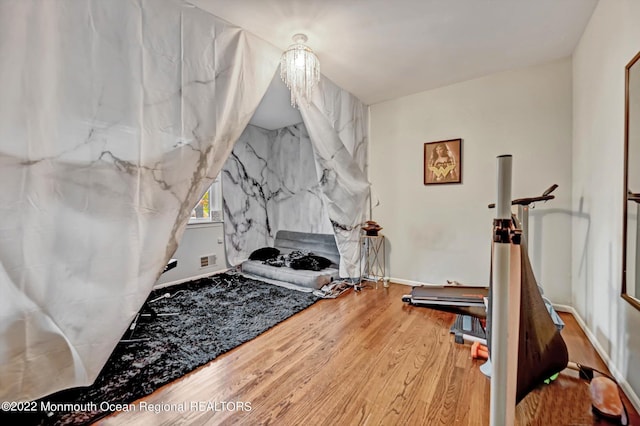 66 Cold Indian Springs Rd, Ocean Twp, NJ 07712 - exercise area with wood finished floors