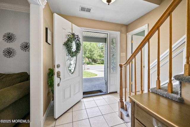 15 Peachstone Rd, Howell, NJ 07731 - entryway with stairway, baseboards, and light tile patterned floors