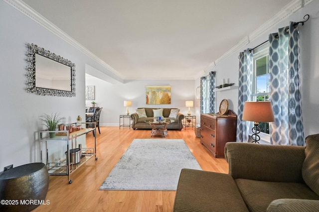 15 Peachstone Rd, Howell, NJ 07731 - living room featuring crown molding, wood finished floors, and baseboards