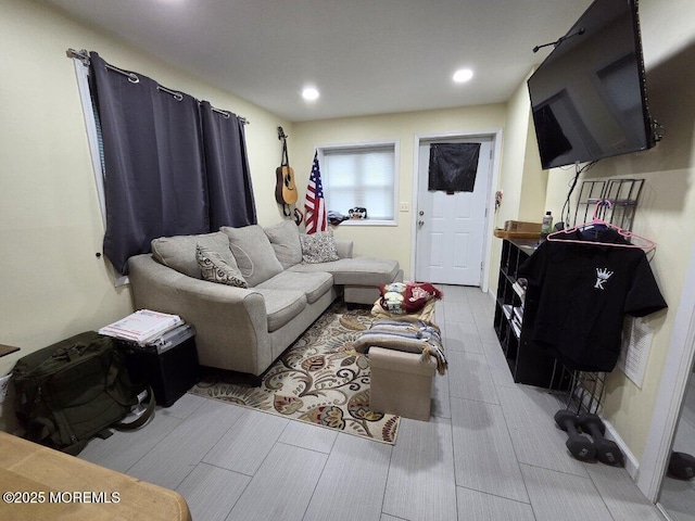 37 Beachway Ave, Keansburg, NJ 07734 - living room with wood finish floors and recessed lighting