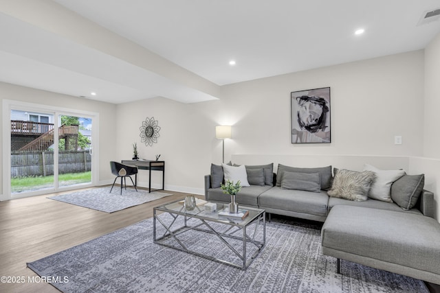 1117 Wake Forest Dr, Toms River, NJ 08753 - living area featuring wood finished floors, recessed lighting, and baseboards