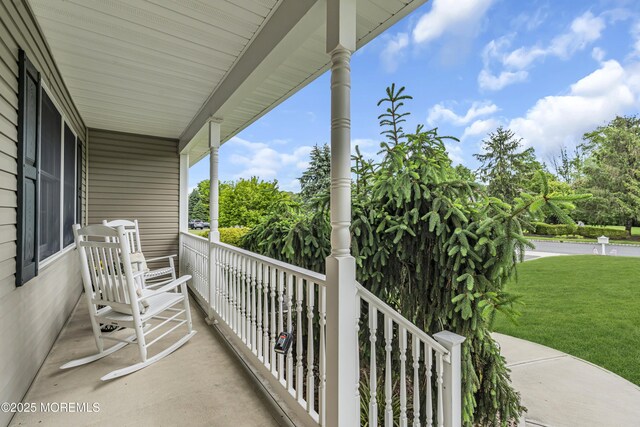 1 River Dr, Farmingdale, NJ 07727 - porch with view of scattered trees