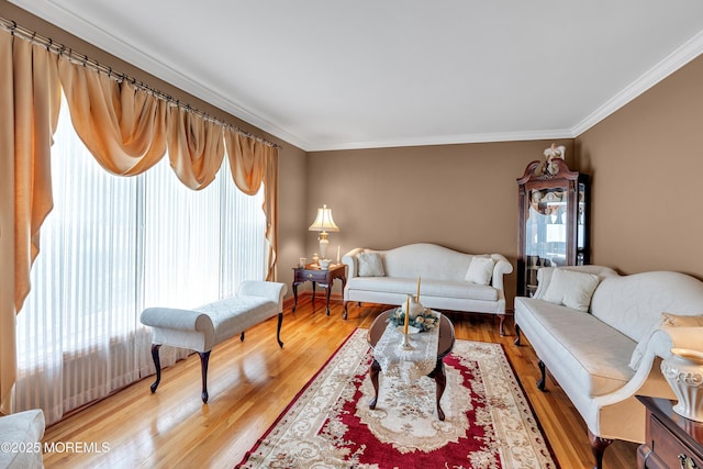 1 River Dr, Farmingdale, NJ 07727 - living area featuring crown molding and wood finished floors