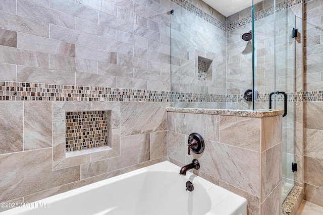 1 River Dr, Farmingdale, NJ 07727 - full bathroom featuring a bathtub and tiled shower