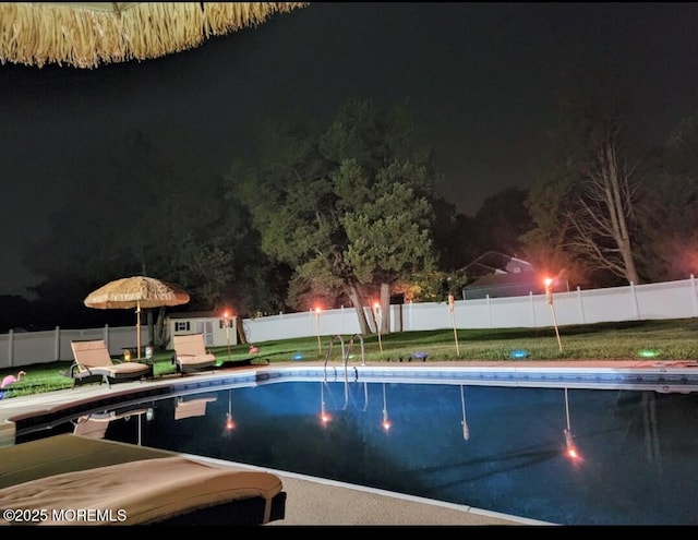 1 River Dr, Farmingdale, NJ 07727 - view of pool at night