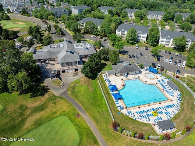 634 Saint Andrews Pl, Manalapan, NJ 07726 - aerial view of a pool area