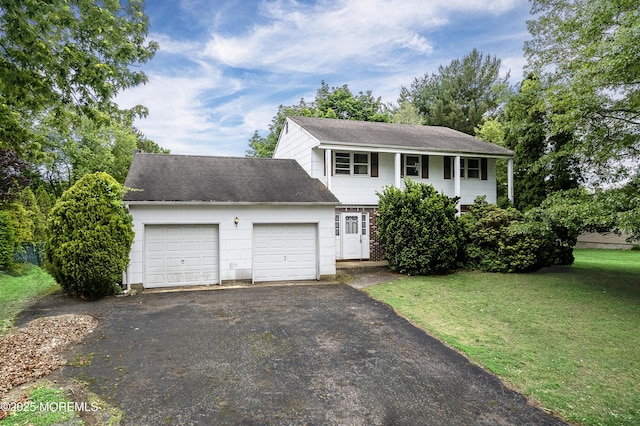 1233 Herkimer Rd, Brick, NJ 08724 - view of front of property featuring asphalt driveway, an attached garage, a front yard, and a shingled roof