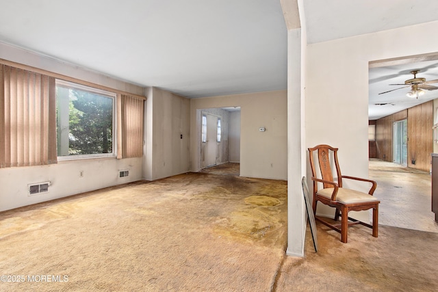 1233 Herkimer Rd, Brick, NJ 08724 - unfurnished living room featuring carpet flooring and a ceiling fan