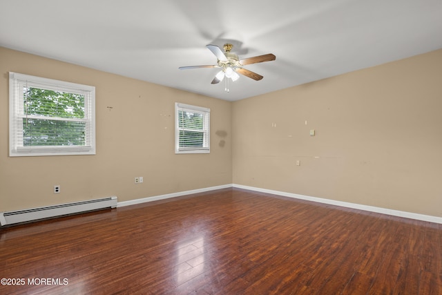 30 Woodland Dr, Howell, NJ 07731 - empty room with healthy amount of natural light, baseboard heating, a ceiling fan, and baseboards