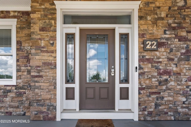 22 Corrigan Ave, Pine Beach, NJ 08741 - property entrance with stone siding