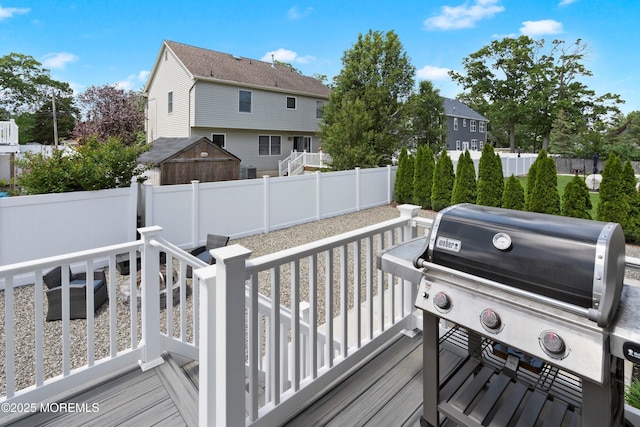 22 Corrigan Ave, Pine Beach, NJ 08741 - deck featuring grilling area and a fenced backyard