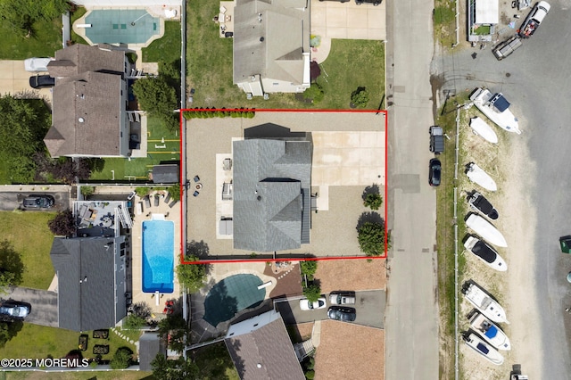 22 Corrigan Ave, Pine Beach, NJ 08741 - view of property location with a pool and property boundaries highlighted