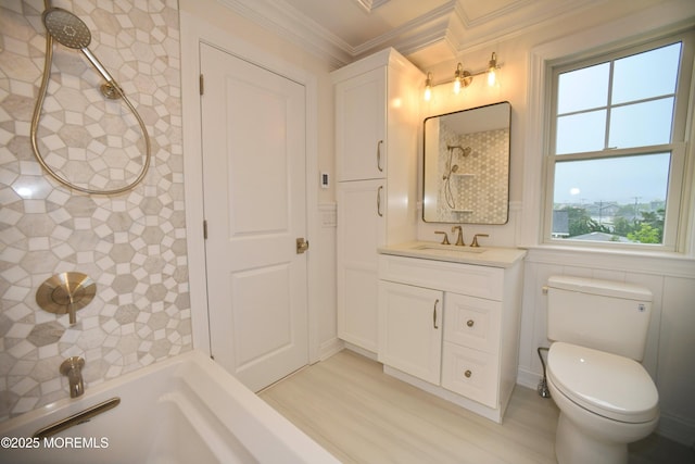 674 Lake Ave, Bay Head, NJ 08742 - full bathroom featuring vanity, ornamental molding, and toilet