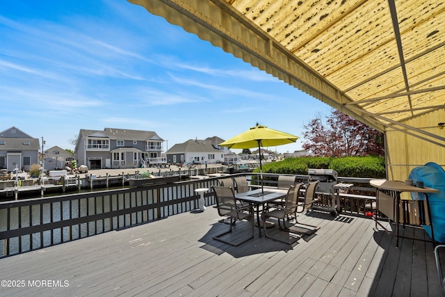 1107 Uranus Ct, Forked River, NJ 08731 - deck featuring a residential view, outdoor dining space, and a water view