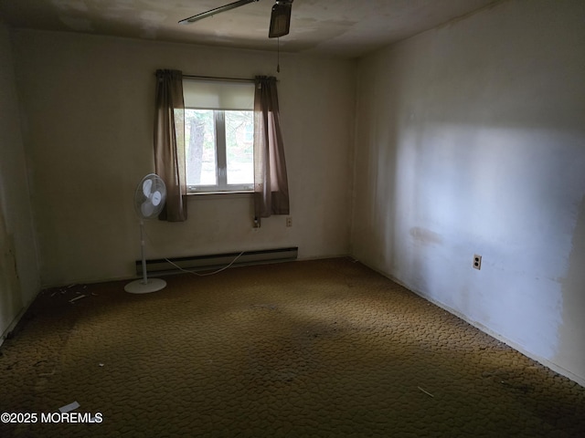 6 Conestoga Dr Unit A, Whiting, NJ 08759 - carpeted empty room with a ceiling fan and a baseboard radiator
