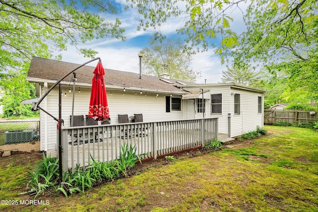 1015 Barnacle Dr, Manahawkin, NJ 08050 - back of house with central AC and a deck