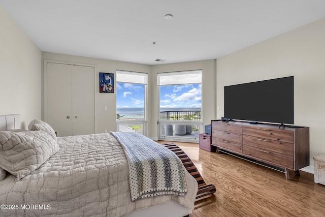 432 Ocean Blvd N Unit 506, Long Branch, NJ 07740 - bedroom featuring access to outside, wood finished floors, and a closet