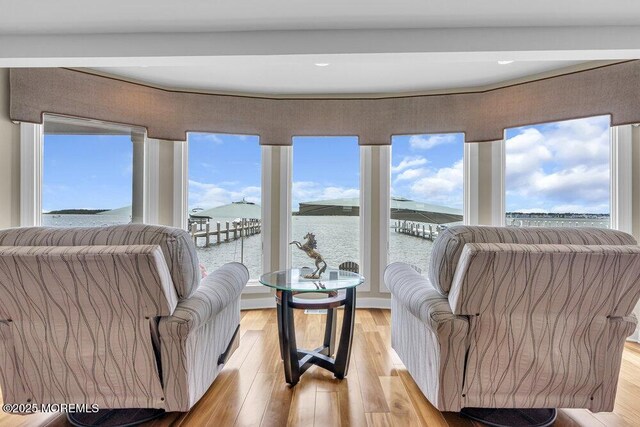221 Bay Stream Dr, Toms River, NJ 08753 - living area featuring light wood-type flooring and a water view