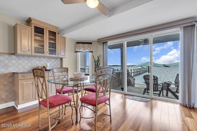 221 Bay Stream Dr, Toms River, NJ 08753 - dining area with wood finished floors and a ceiling fan