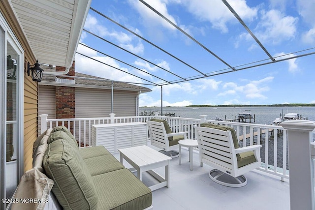 221 Bay Stream Dr, Toms River, NJ 08753 - view of patio / terrace with a water view and an outdoor hangout area
