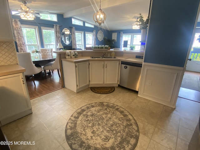 89 Seattle Slew Dr, Howell, NJ 07731 - kitchen featuring dishwasher, light countertops, and ceiling fan