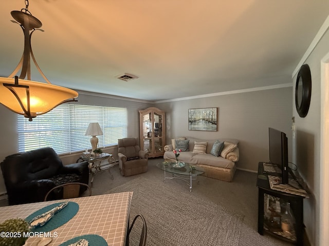 1134A Argyll Cir, Lakewood, NJ 08701 - carpeted living room with ornamental molding