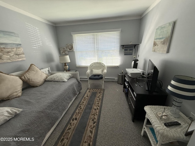 1134A Argyll Cir, Lakewood, NJ 08701 - carpeted bedroom with a baseboard heating unit and ornamental molding