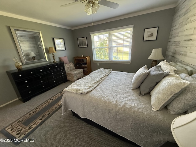 1134A Argyll Cir, Lakewood, NJ 08701 - carpeted bedroom featuring ornamental molding and ceiling fan