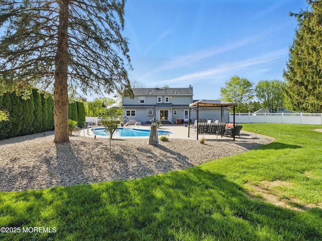 50 Locust Ct, Freehold, NJ 07728 - rear view of house featuring a gazebo, a patio area, and an outdoor living space