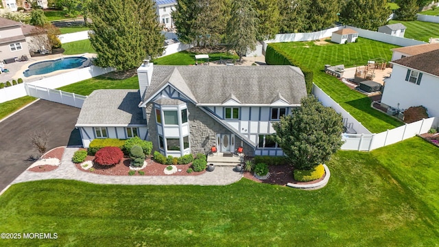 50 Locust Ct, Freehold, NJ 07728 - aerial perspective of suburban area featuring a pool area