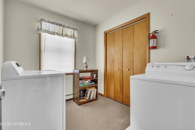 37 N 4th St, Surf City, NJ 08008 - laundry area featuring washer and dryer and baseboard heating