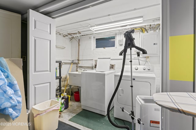 116 Manor Dr, Red Bank, NJ 07701 - laundry room with washer and dryer and electric panel