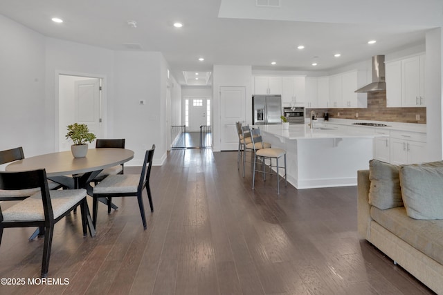 69 Starlight Dr, Monroe, NJ 08831 - dining area featuring recessed lighting, dark wood-type flooring, and baseboards