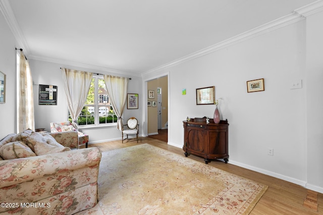 2060 Benjamin Cir, Wall, NJ 07719 - living room featuring ornamental molding, wood finished floors, and baseboards