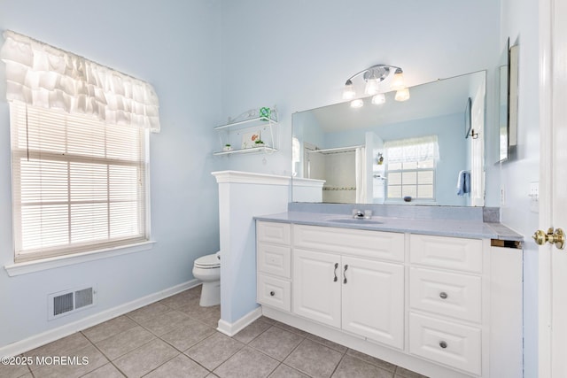 2060 Benjamin Cir, Wall, NJ 07719 - full bath with toilet, vanity, tile patterned floors, a shower with shower door, and baseboards