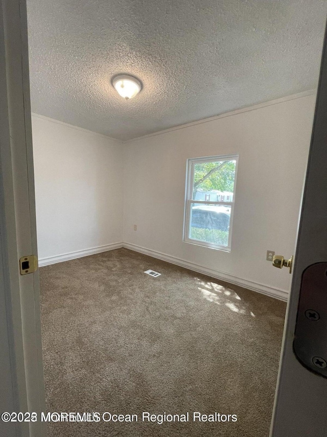 21 Citation St, Howell, NJ 07731 - unfurnished room featuring a textured ceiling, carpet flooring, baseboards, and crown molding