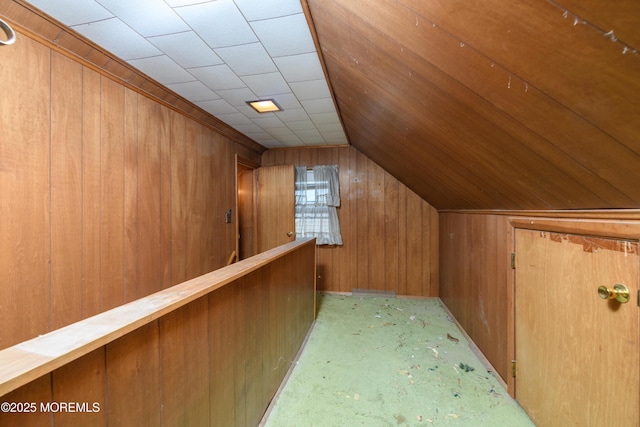 644 Monmouth Ave, Kenilworth, NJ 07033 - additional living space featuring wooden walls and vaulted ceiling